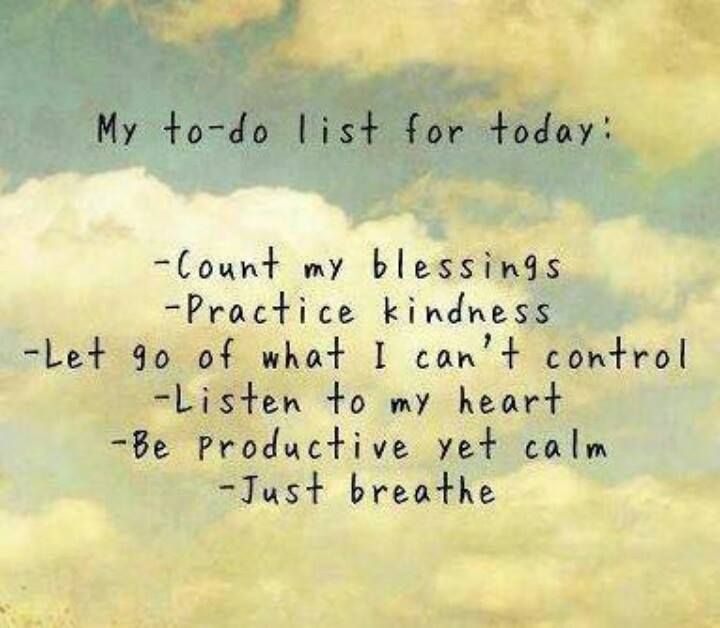 My to-do list for today……